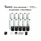Load image into Gallery viewer, 25 Rolls of Clinic Labels &amp; Ribbon Bundle – 80mm x 45mm